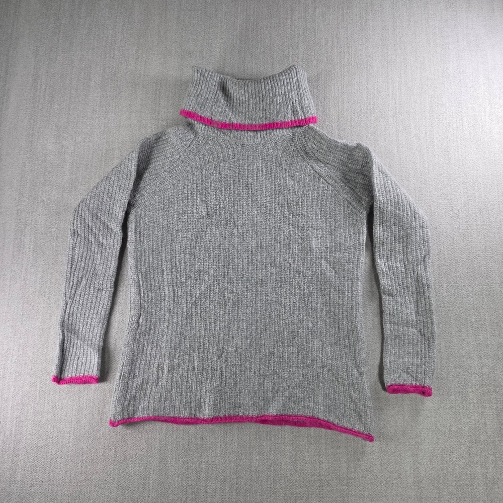Bartolini Turtleneck Sweater Womens XS Grey Pink Wool Cashmere Blend Italy